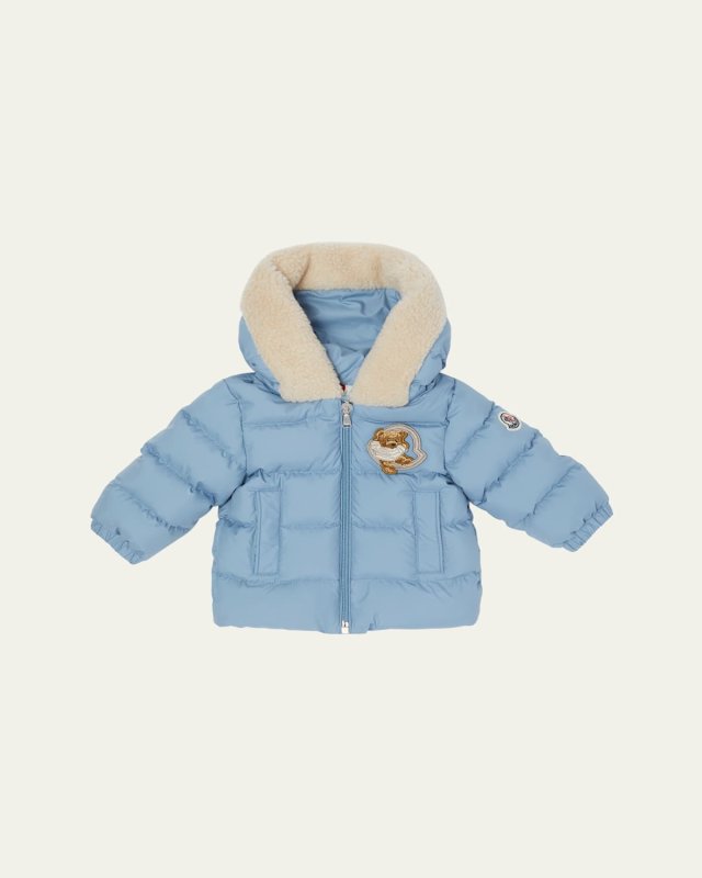 Boy's Kesimur Logo Embroidery Hooded Down Jacket, Size 3M-